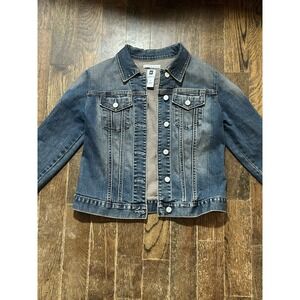 Gap Denim Jean Jacket Medium Wash Front Button Womens Casual Coat  Classic